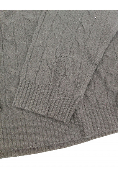 Ralph Lauren Černý vlněný pulovr s copánkovým vzorem Vel. US XXL | Ralph Lauren | obrázek 3