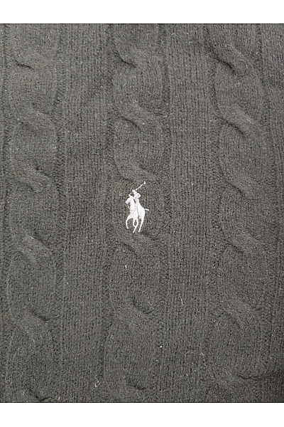 Ralph Lauren Černý vlněný pulovr s copánkovým vzorem Vel. US XXL | Ralph Lauren | obrázek 4