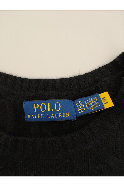 Ralph Lauren Černý vlněný pulovr s copánkovým vzorem Vel. US XXL | Ralph Lauren | obrázek 6