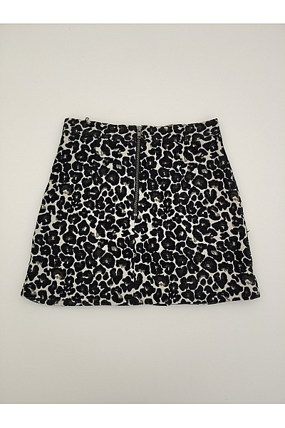 Topshop Černobílá bavlněná mini sukně s leopardím vzorem Vel. 38 | Topshop | obrázek 3