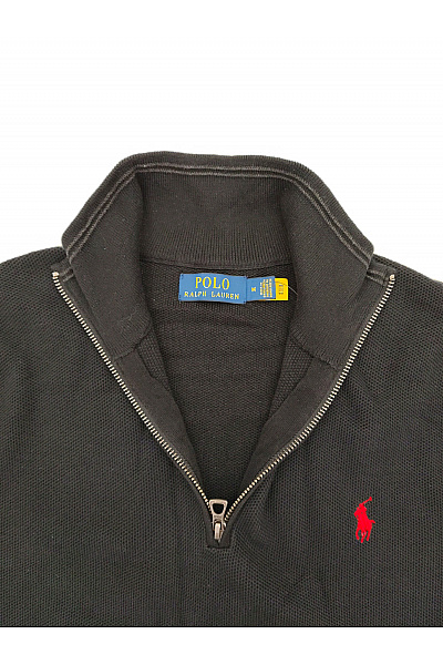 Ralph Lauren Černý bavlněný pánský pulovr se stojáčkem na zip Vel. M | Ralph Lauren | obrázek 4