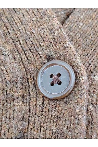 ONLY Hnědý pletený crop kardigan do véčka na knoflíky Velikost M | ONLY | obrázek 4