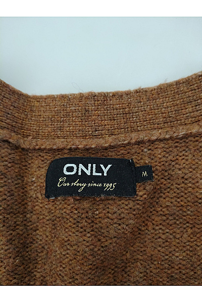 ONLY Hnědý pletený crop kardigan do véčka na knoflíky Velikost M | ONLY | obrázek 5