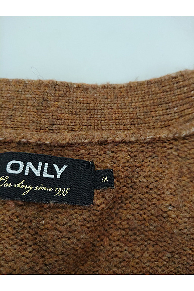 ONLY Hnědý pletený crop kardigan do véčka na knoflíky Velikost M | ONLY | obrázek 6