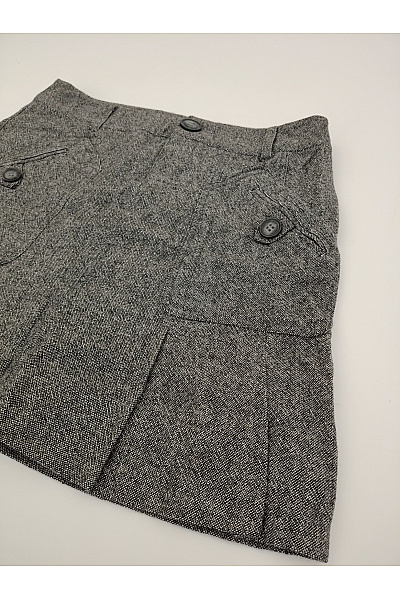 COMMA Šedá mini sukně s kapsami a knoflíky Velikost 40 | COMMA | obrázek 2