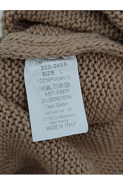 ZAUBERSTERN Béžový pletený oversized rolák se vzorem hvězd Velikost L | ZAUBERSTERN | obrázek 3