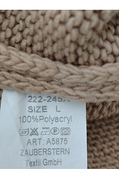 ZAUBERSTERN Béžový pletený oversized rolák se vzorem hvězd Velikost L | ZAUBERSTERN | obrázek 7