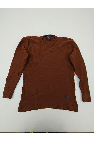 Blue de Genes Hnědý vlněný merino pulovr basic Velikost X-Large | Blue de Genes | obrázek 2