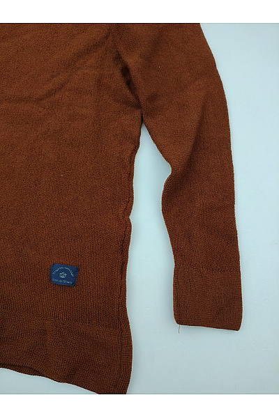 Blue de Genes Hnědý vlněný merino pulovr basic Velikost X-Large | Blue de Genes | obrázek 3