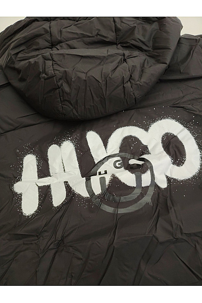 Hugo Boss Černá dlouhá prošívaná zimní bunda s kapucí Velikost L | Hugo Boss | obrázek 9