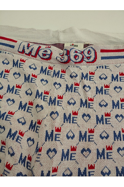 me369 Bílé široké úpletové kalhoty s potiskem Velikost S | me369 | obrázek 2