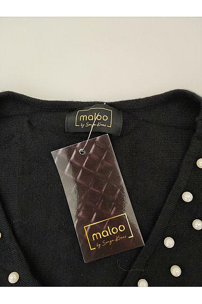 maloo Černé dámské pončo s perličkami volné Velikost One Size | maloo | obrázek 5