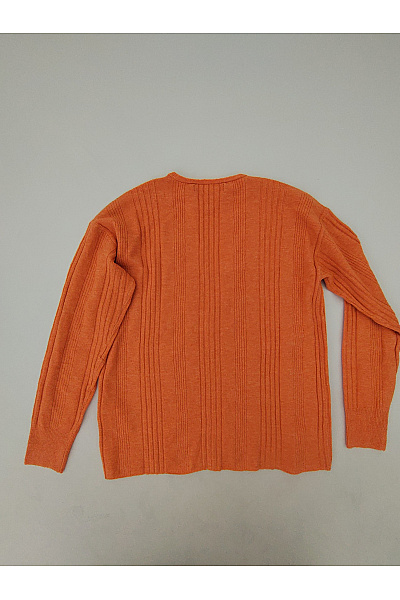VERO MODA Oranžový žebrovaný pulovr s výstřihem do V Vel. EU XS | VERO MODA | obrázek 8