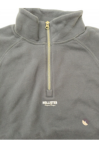 Hollister Pánská bavlněná mikina se zipem u krku a pruhy Velikost US L | Hollister | obrázek 4