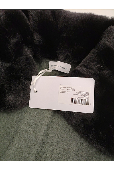 Judith Williams Dámský khaki kabát s kožešinovým límcem oversized Vel. EU 40 | Judith Williams | obrázek 8