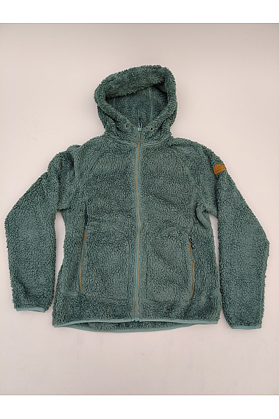 Westfjord Dámská Chlupatá Mikina S Kapucí Na Zip Khaki Vel. EU 44/XXL