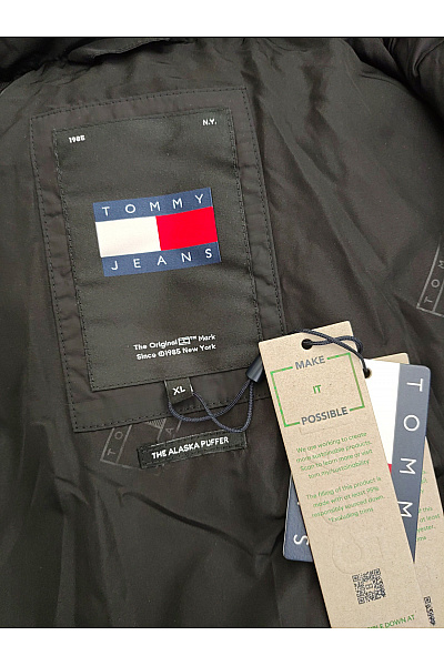 TOMMY HILFIGER Černá prošívaná zimní puffer bunda s kapucí Vel. US XL | TOMMY HILFIGER | obrázek 7