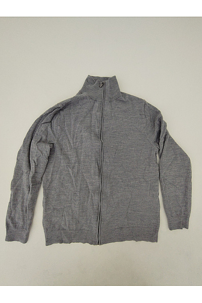 LAWRENCE GREY Pánský šedý pletený svetr na zip se stojáčkem basic Velikost US XL | LAWRENCE GREY | obrázek 2
