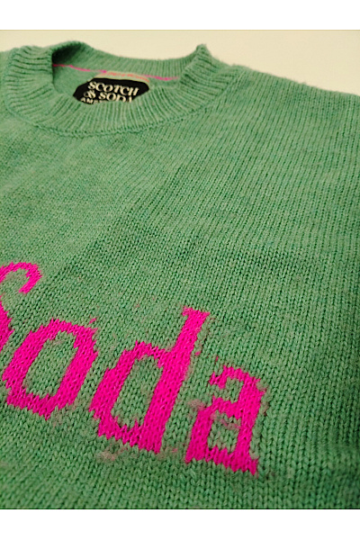 Scotch & Soda Zelený pletený pulovr s nápisem Vel. XS | Scotch & Soda | obrázek 4