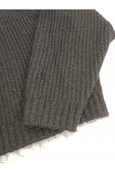 Černý pletený žebrovaný kardigan na zip crop Vel. EU 36 | Unimoda | obrázek 2