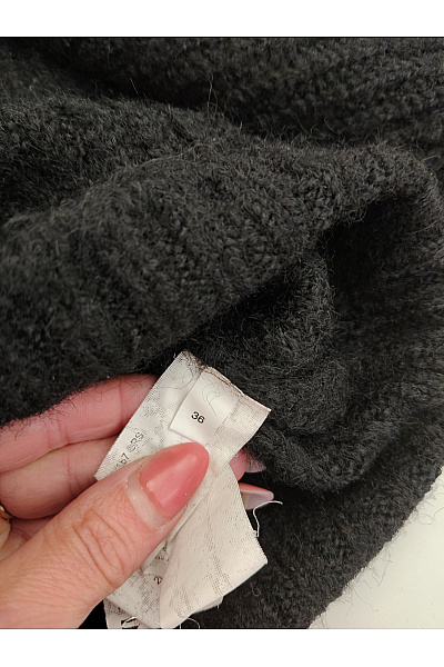 Černý pletený žebrovaný kardigan na zip crop Vel. EU 36 | Unimoda | obrázek 5