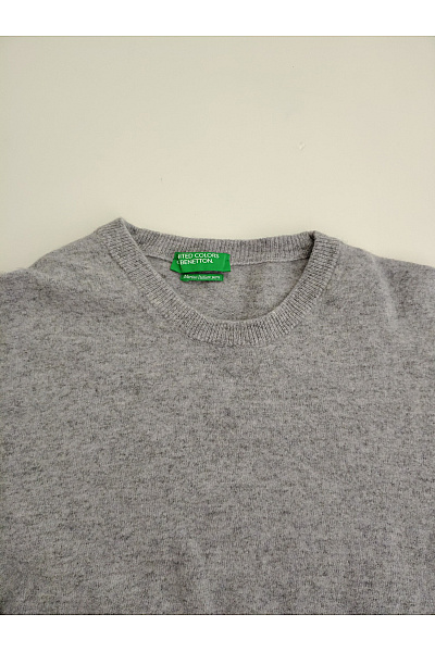 BENETTON Šedý vlněný pulovr basic Vel. XL | BENETTON | obrázek 3