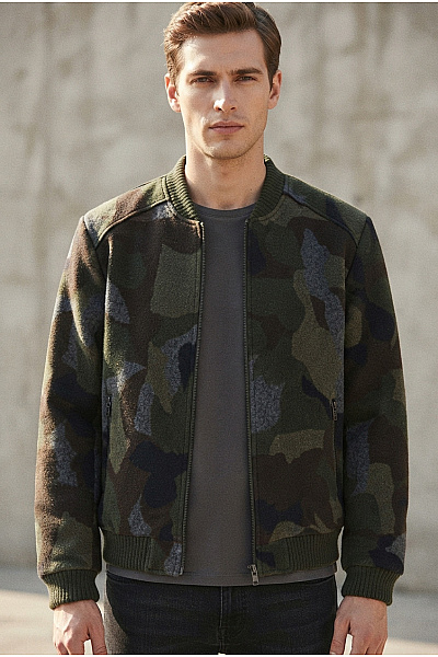 LTB Pánský Khaki Maskáčový Bomber Se Zipem Velikost M
