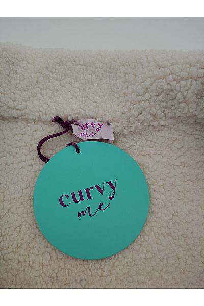 curvy me Béžová dámská přechodná bunda s beránkem a kapsami Vel. DE 54 | curvy me | obrázek 6