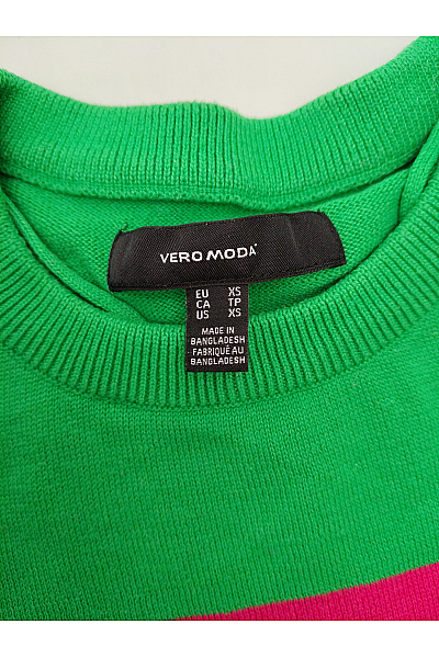 VERO MODA Bavlněné pruhované pletené maxi šaty s dlouhým rukávem Velikost EU XS | VERO MODA | obrázek 6