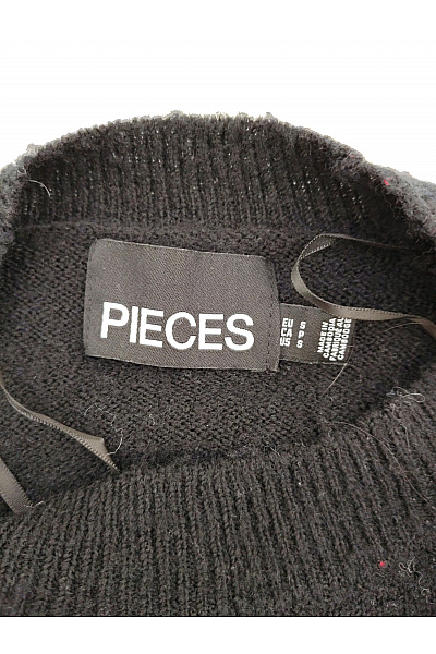 PIECES Černý dámský pletený pulovr se spadlými rameny Velikost EU S | PIECES | obrázek 7