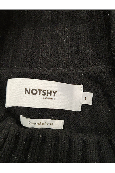 NOTSHY Černý vlněný pulovr se stojáčkem a asymetrickým crop střihem Vel. L | NOTSHY | obrázek 5