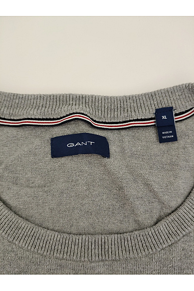 GANT Šedý dámský bavlněný pulovr basic Vel. XL | GANT | obrázek 5