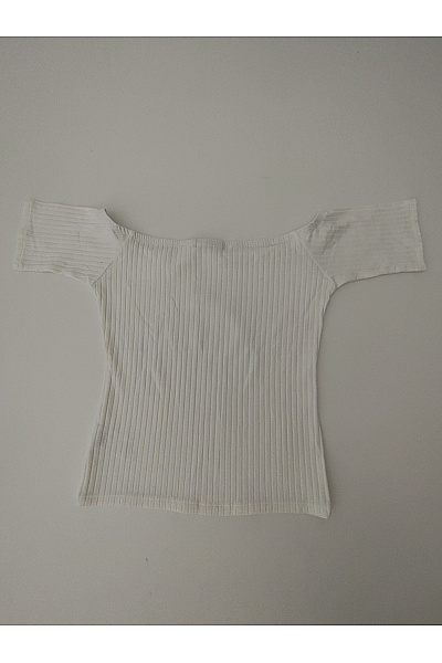 Bílé dámské tričko s odhalenými rameny basic Vel. XS | Unimoda | obrázek 5