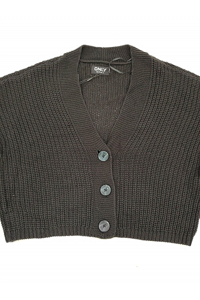 ONLY Černý pletený crop kardigan na knoflíky Velikost XS | ONLY | obrázek 2