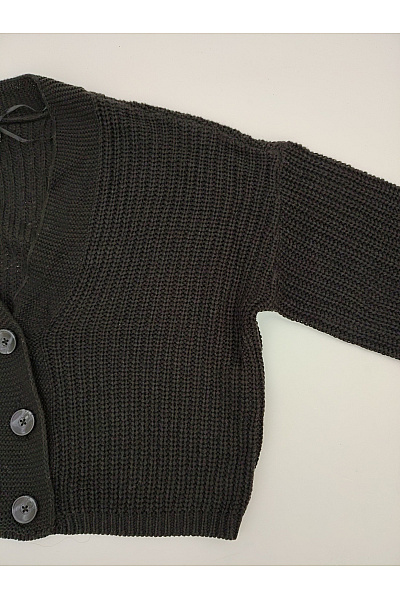 ONLY Černý pletený crop kardigan na knoflíky Velikost XS | ONLY | obrázek 4