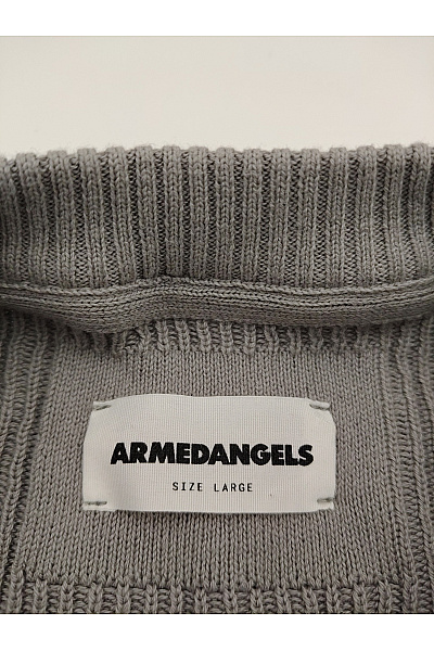 armedangels Dámský khaki žebrovaný pulovr přes hlavu Velikost LARGE | armedangels | obrázek 4