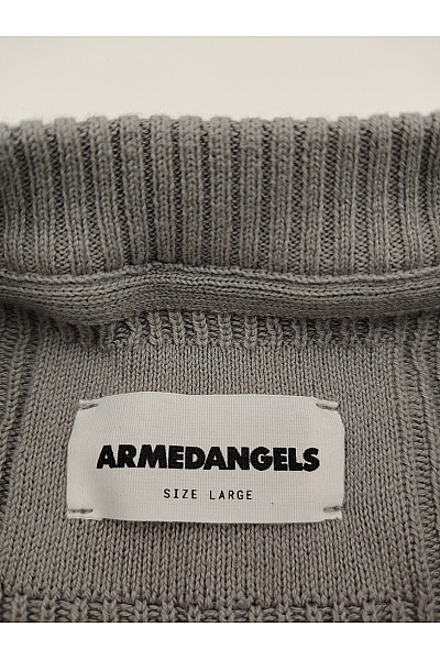 armedangels Dámský khaki žebrovaný pulovr přes hlavu Velikost LARGE | armedangels | obrázek 5