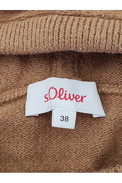 s.OLIVER Hnědý pletený dámský pulovr s kapucí oversized Vel. EU 38 | s.OLIVER | obrázek 5