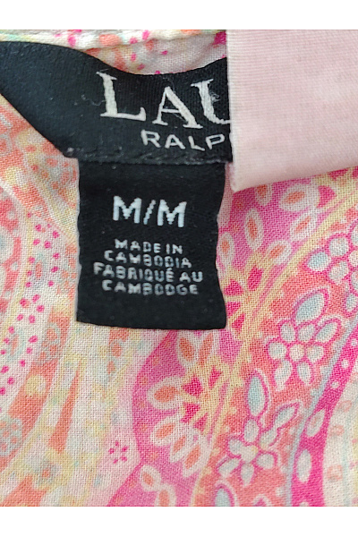Ralph Lauren Dámská bavlněná košile s krátkým rukávem růžová vzorovaná Vel. M | Ralph Lauren | obrázek 6