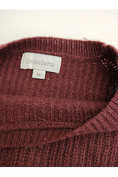 Emilio Sarto Dámský vínový pletený oversized pulovr Vel. M | Emilio Sarto | obrázek 3