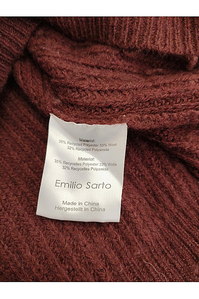 Emilio Sarto Dámský vínový pletený oversized pulovr Vel. M | Emilio Sarto | obrázek 5