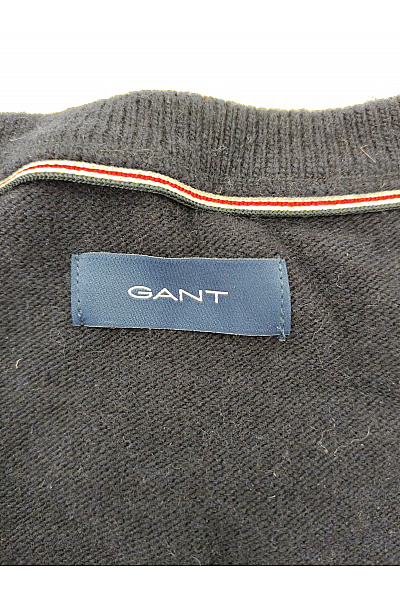 GANT Černý vlněný pulovr s výstřihem do V basic Velikost XXL | GANT | obrázek 5