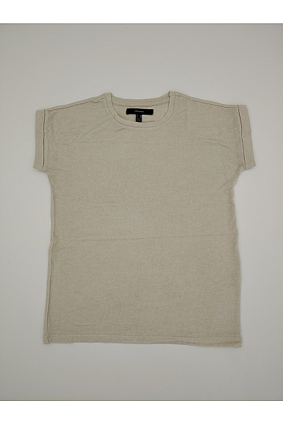 VERO MODA Béžové dámské tričko s krátkým rukávem a kulatým výstřihem basic Velikost EU M | VERO MODA | obrázek 2