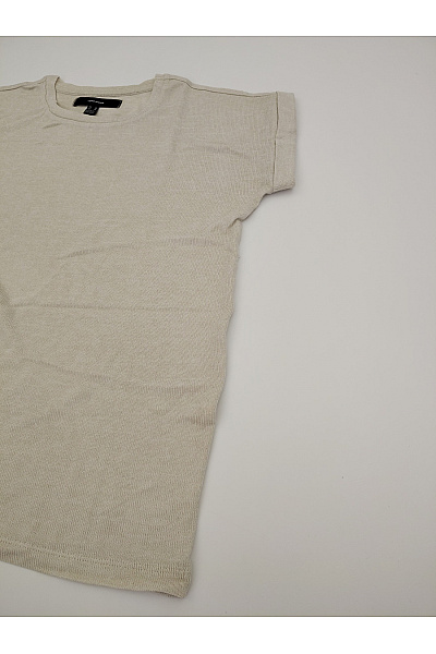 VERO MODA Béžové dámské tričko s krátkým rukávem a kulatým výstřihem basic Velikost EU M | VERO MODA | obrázek 3