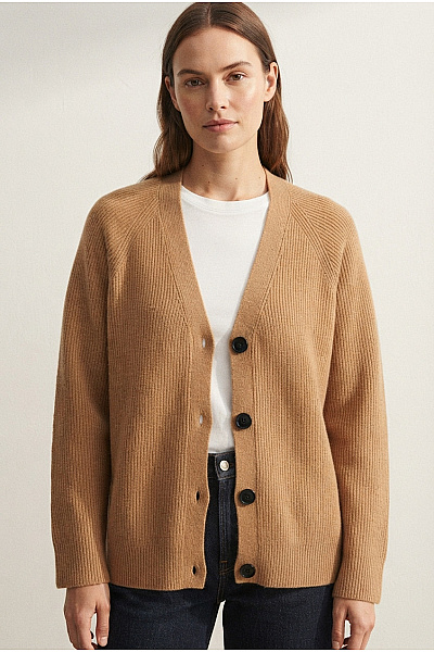 TOM TAILOR Hnědý Pletený Kardigan Na Knoflíky Velikost XL