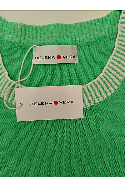 HELENA VERA Zelené dámské tričko s krátkým rukávem a kulatým výstřihem Velikost DE 46 | HELENA VERA | obrázek 6