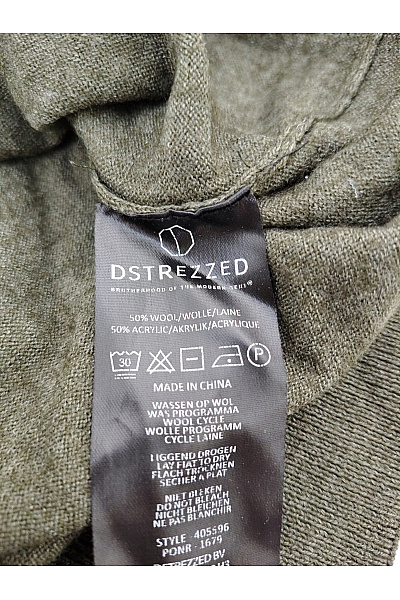 DSTREZZED Pánský vlněný pulovr khaki basic Velikost L | DSTREZZED | obrázek 5