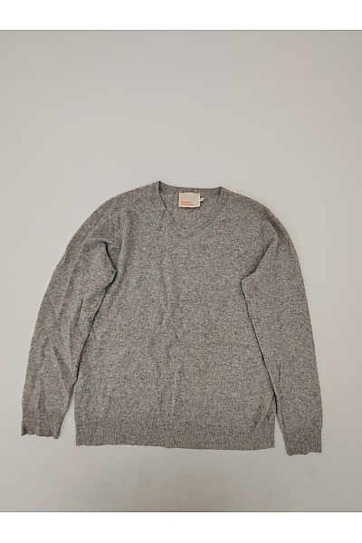 ABSOLUT CASHMERE Šedý kašmírový pulovr s výstřihem do V basic Velikost XXL | ABSOLUT CASHMERE | obrázek 2