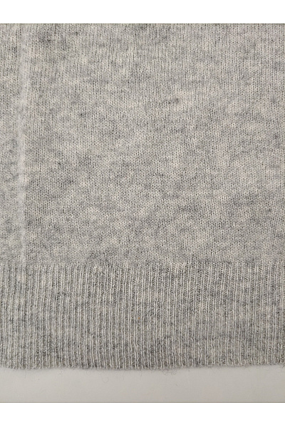 ABSOLUT CASHMERE Šedý kašmírový pulovr s výstřihem do V basic Velikost XXL | ABSOLUT CASHMERE | obrázek 3