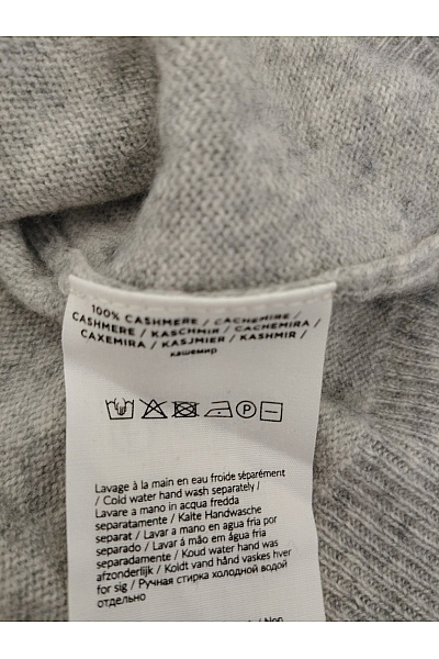 ABSOLUT CASHMERE Šedý kašmírový pulovr s výstřihem do V basic Velikost XXL | ABSOLUT CASHMERE | obrázek 6
